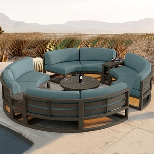 BILIDO Luxury Metal <strong>Frame</strong> <strong>Wooden</strong> Sectional <strong>Sofa</strong> Outdoor Aluminum Furniture Round Patio <strong>Sofa</strong> Outdoor Furniture Round Garden <strong>Sofa</strong> - Product Image 3