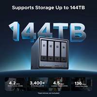 UGREEN NAS DXP4800 Pro, NAS de Escritorio de 4 Bahías, CPU Intel I3-1315U de 6 Núcleos, 8GB de RAM DDR5, 2.5GbE, M.2 NVMe, 4K HDMI, Almacenamiento Conectado a la Red
