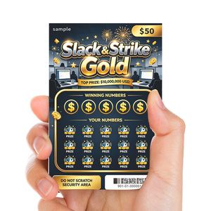 Anti-counterfeiting Design Lottery Tickets Scratch Card Offset Printed Art Coated <b>Gloss</b> varnish Printing Lottery Card - Product Image 2