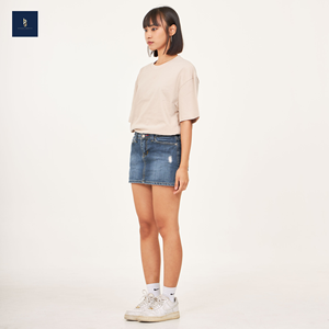 Camiseta de gran tamaño para mujer, de alta calidad CVC Camiseta de algodón, poliéster ecológico, transpirable, informal, cuello redondo, manga corta - Product Image 5