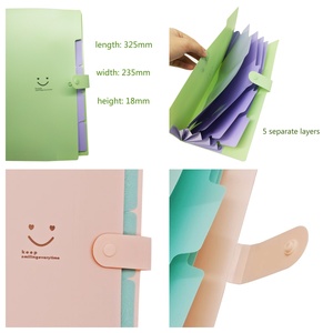 A6 Color personalizado 5 capas separadas Bolsas de órganos simples de gran capacidad Carpetas de archivos Carpeta de archivos de expansión para suministros escolares de oficina - Product Image 2