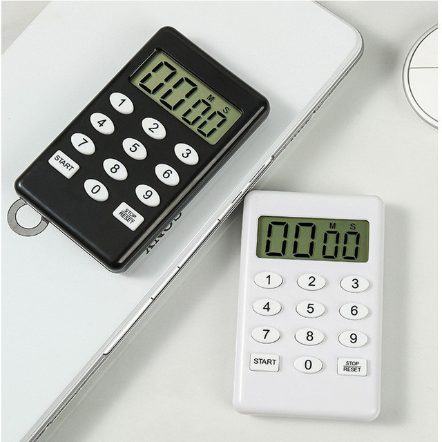 Portable Mini Student Study Digital Timer with 10 Key Easy Setting Magnet Hanging Hole 4 Digits LCD Time Management Home Office