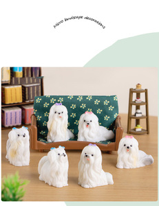 Miniature <b>Simulation</b> Dog Figurines Statue Cute Cartoon Little Dog Mini Resin Crafts for Office Desktop Ornament Home Decoration - Product Image 6