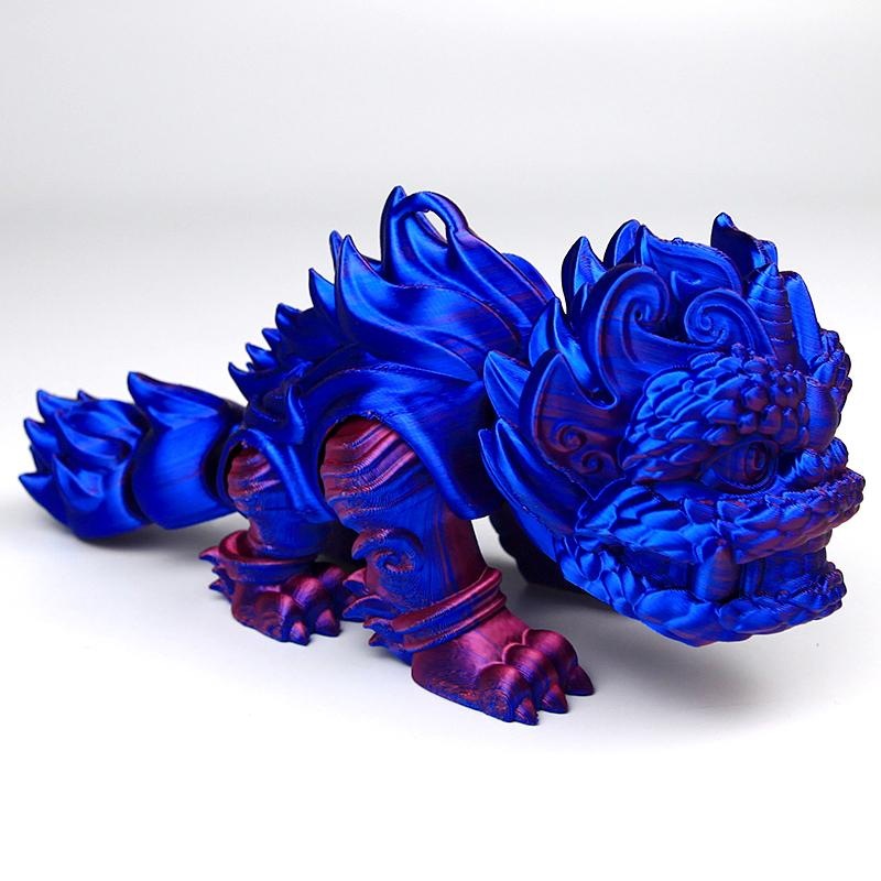 15cm red and blue lion awakening