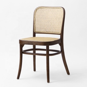 Sedia da pranzo KVJ-8200 moderna in legno di olmo con seduta e schienale in rattan, sedia <span class=keywords><strong>Huffman</strong></span> in legno massello per eventi. - Product Image 1