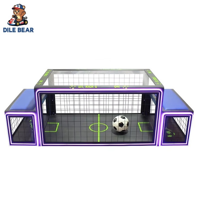 Real-life Table Football Machine Sports Game Table Durable Steel Black 1.2x1.2m Two-Person Interactive Football Equipment Props