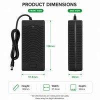 Chargeur de batterie lithium-ion 42V 2A pour trottinette électrique et vélo électrique avec prise US/EU/UK et multiprotection