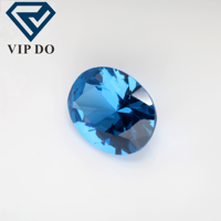 Qualité 5A 3x5mm-10x14mm taille ovale découpée à la machine 120 # spinelle bleue pierres précieuses en vrac forme ovale spinelle synthétique 120 # pierres précieuses bleues