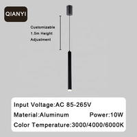 Luminaire suspendu LED en aluminium de luxe, petit et long, pour îlot de cuisine, décoration intérieure, or blanc, lustre