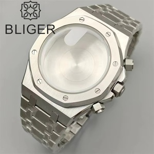 Caja de reloj de acero inoxidable Bliger de alta calidad de 42mm con accesorios de zafiro compatible con caja de reloj de tornillo de movimiento VK63 VK64 - Product Image 6