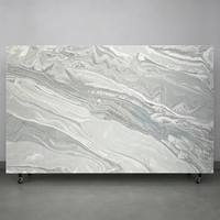 Dalle de quartz artificiel bleu gris veiné, pierre de quartz polie pour plan de travail de cuisine, dessus de lavabo et comptoir de réception
