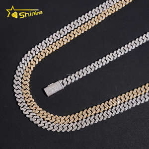 Catena e Bracciale Miami Cuban Link in Ottone con Certificato GRA, 8mm, 2 File di Pietre VVS Moissanite, Stile Iced Out, Prezzo all'Ingrosso - Product Image 4