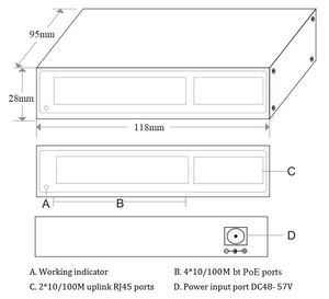 Switch PoE de 6 puertos 10/100M Bt - Product Image 1