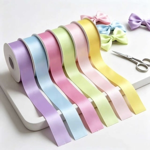 Pita Satin Warna Macaron 4cm Dua Sisi Cerah dan Berwarna-warni untuk Kerajinan DIY yang Laris Manis - Product Image 1