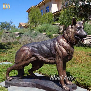 Estatua de perro <span class=keywords><strong>pastor</strong></span> alemán de bronce de tamaño real escultura de Animal de jardín a la <span class=keywords><strong>venta</strong></span> - Product Image 3
