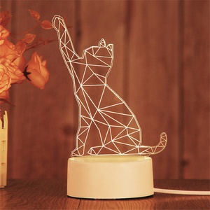 Lampe de Noël LED créative en acrylique de luxe en forme de cœur, illusion 3D, pour la décoration de la chambre d'enfant, veilleuse - Product Image 1