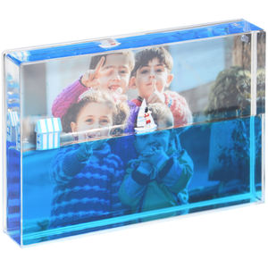 Marco de fotos acrílico flotante 3D con estrella de mar líquida azul 4x6 para interior de barco, venta al por mayor - Product Image 4