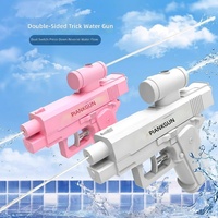 Pistolet à eau créatif double face inversé en plastique bleu, jouet de farce unisexe, mini pulvérisateur d'eau pour la plage, jeu aquatique estival, bataille d'eau