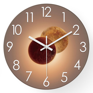 Horloge <span class=keywords><strong>murale</strong></span> à quartz Lotus Art transfrontalier moderne de 12 pouces 30cm silencieuse pour salon affichage en verre à face unique - Product Image 3