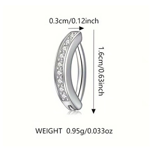 Anneau de nombril en or rose 14 carats serti de zircons, avec fil d'acier et sertissage en canal, cristal blanc, bijou de piercing tendance pour soirée - Product Image 4