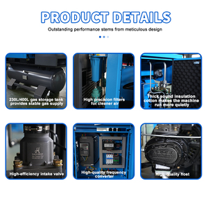 Compresor de Aire de Tornillo Estacionario ZAKF Industrial Equipment 5.5kw 7.5hp 4 en 1, Lubricado, Refrigerado por Aire, con Alimentación de CA, 150 Litros de Aire - Product Image 3