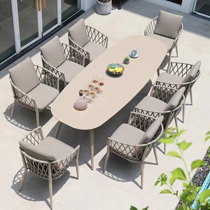 New Style Modern Outdoor Bistro Dining Set French Italy Style Aluminium Wicker <strong>Coffee</strong> <strong>Table</strong> Chair Hotels <strong>Gardens</strong> - Product Image 1