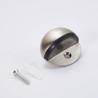 Butée de porte en acier inoxydable 304 Butée ovale montée au sol Stick-on Installation facile Tampon en caoutchouc noir