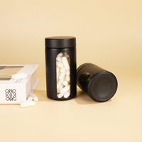 Flacon en verre rond pour compléments vitaminiques au design unique, 120 ml, 180 ml, flacon à médicaments en verre noir avec couvercle à vis CRC, boîte cadeau