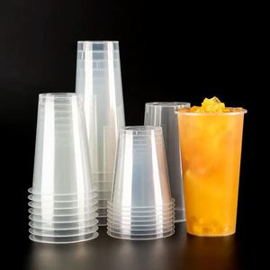 Gobelets en plastique écologiques jetables avec couvercle, diamètre 90 mm, 12 oz, 8 oz, 16 oz, PP, logo personnalisé, pour boissons chaudes/froides, fêtes et café - Product Image 1
