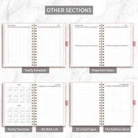Agenda Personnalisé A5 | Planificateur Hebdomadaire/Mensuel Flexible avec Couverture Rigide en Papier 100 g/m² 14,5x21cm pour Organisateurs