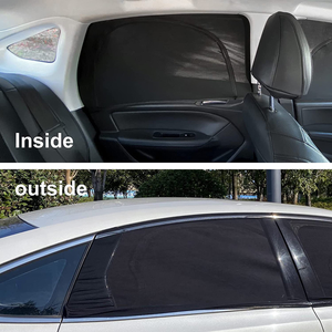 Parasol elástico transpirable para ventana de coche con cremallera, cortina lateral delantera y trasera para coche - Product Image 5