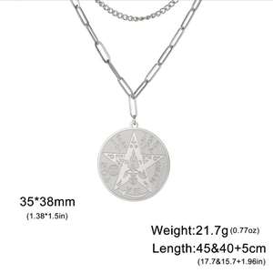 Bijoux religieux Amulettes juives mystiques 7 chakra wiccan gothique <span class=keywords><strong>satanique</strong></span> pentagramme <span class=keywords><strong>étoile</strong></span> tetragramaton pendentif collier - Product Image 6