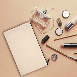 Student School <b>Canvas</b> Zipper Storage Bags DIY Blank Craft Cosmetic Cotton Pouches Custom Household Watch Pencil Bag - Product Image 6