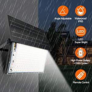 ไฟสปอร์ตไลท์ LED สำหรับสวน ยี่ห้อ EU Solar รุ่น Solar Flood Lights Projector  กันน้ำ IP65  วัสดุ ABS ปรับได้ พร้อมรีโมทคอนโทรล ค่า CRI สูง 95 รับประกัน 2 ปี ได้รับการรับรองมาตรฐาน RoHS กำลังไฟ 30W-150W - Product Image 1