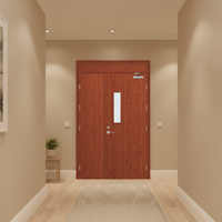 Portes intérieures/extérieures en bois massif Kabo 005 avec verre, étanches et insonorisées pour cuisine, hôtel, villa, hall - Garantie 5 ans