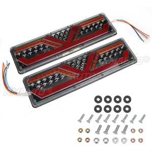 Paire de feux arrière LED 24V à défilement dynamique, feux stop et clignotants pour camion, remorque, caravane, fourgonnette - Product Image 6