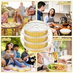 Heat Sealable Aluminum <b>Foil</b> Round <b>Container</b> Disposable Recyclable Food Grade Packing <b>Foil</b> Box with PP/<b>foil</b> Lids - Product Image 5