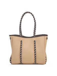Borsa da Spiaggia Leggera in Neoprene, Stampa Leopardata Mimetica Nera, Borsa Portatile da Viaggio e Shopping per Donne - Product Image 4