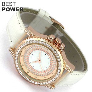 Caja de aleación de gran oferta 2023 con correa de cuero de piedra movimiento de cuarzo reloj de moda para mujer - Product Image 2