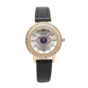 Reloj de Cuarzo con Ojos Azules Turcos, Reloj de Cristal con Diamantes, Correa de Cuero PU, Ojo de <span class=keywords><strong>Demonio</strong></span>, Reloj de Pulsera para Mujer, Relojes de Moda Baratos - Product Image 1