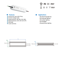 Transformateur électronique LED AC-DC étanche IP67, prix d'usine, 120W/240W/300W, boîtier en aluminium / certification CE pour l'éclairage LED
