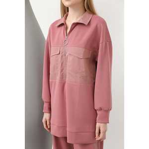 Ensemble en tricot pour femme avec détails de couture et poches, manches longues, décontracté, toutes saisons, indigo marine, S L - Product Image 6