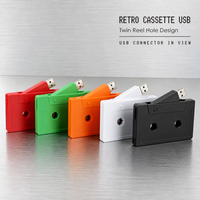 Clé USB en forme de cassette audio personnalisable avec étiquette imprimée, idéale pour mariage, anniversaire, remise de diplôme, cadeau pour artiste