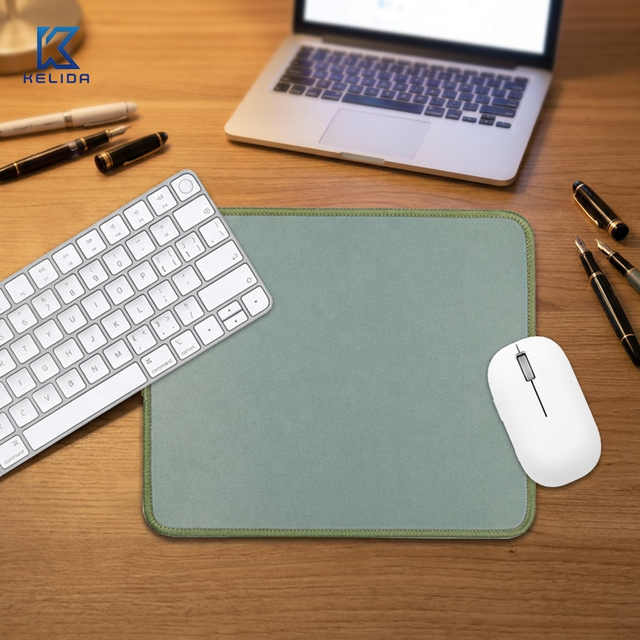 Green Small Rubber Play Mat Ergonomic Gaming Mouse Pad with Wrist Rest Resistant Custom Design for Home Office Computer Use
