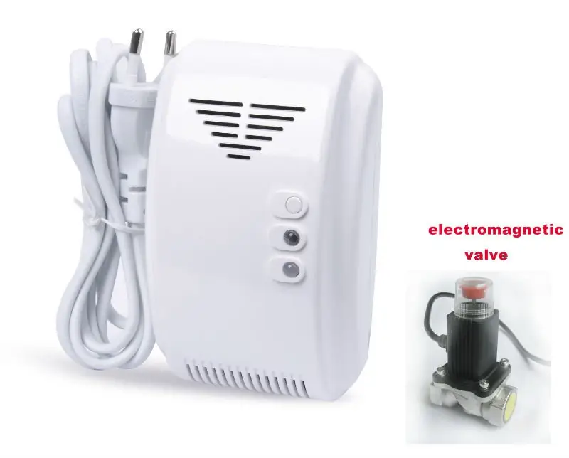 Heiman báo cháy gas Leak Detector + Van cho nhà bếp tự nhiên/LPG gas Leak Alarm AC Power Gas Detector