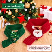 Écharpe réglable pour chat et chien Zoyi, style Noël, décoration du Nouvel An, accessoire pour animaux de compagnie avec clochette, costume de fête mignon pour animaux de compagnie