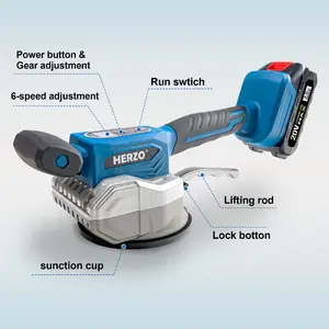 HERZO 20V Handheld Tile Leveling With Suction Cup Vibrator Powerful Tiling Vibration Machine For Efficient Tile Installation