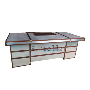 Mobili per la casa ufficio <span class=keywords><strong>scrivania</strong></span> in <span class=keywords><strong>metallo</strong></span> in alluminio <span class=keywords><strong>vintage</strong></span> vera pelle executive <span class=keywords><strong>scrivania</strong></span> con 6 cassetti di lusso <span class=keywords><strong>scrivania</strong></span> aviator - Product Image 4