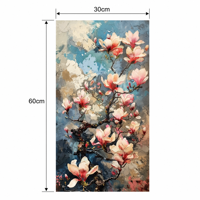 Peinture à l'huile de fleur de magnolia peinte à la main, 30x60cm, texture 3D impasto, art mural sur toile de coton et lin, sans cadre, pour la décoration de la maison