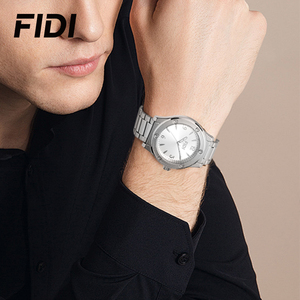 Reloj de Cuarzo FIDI para Hombre, Dorado y Plateado, con Correa de Acero Inoxidable, Casual, de Negocios, Clásico, con Esfera Simple, Resistente al Agua - Product Image 5